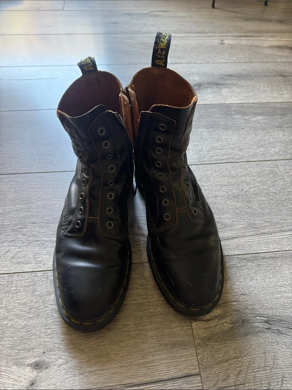 Dr. Martens Black Leather Lace-Up Combat Boots